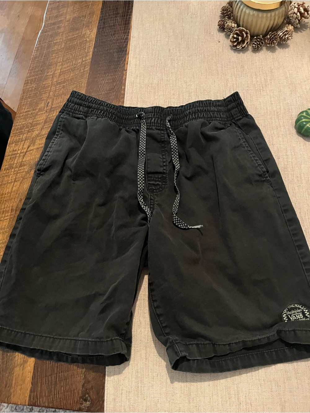 Vans Black Men's Elastic Waist Hybrid Shorts